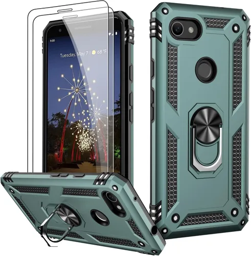 Vista 80 de LUMARKE para Google Pixel 3A XL - Funda con protector de pantalla, funda protectora grado militar probada contra caídas de 16 pies con soporte