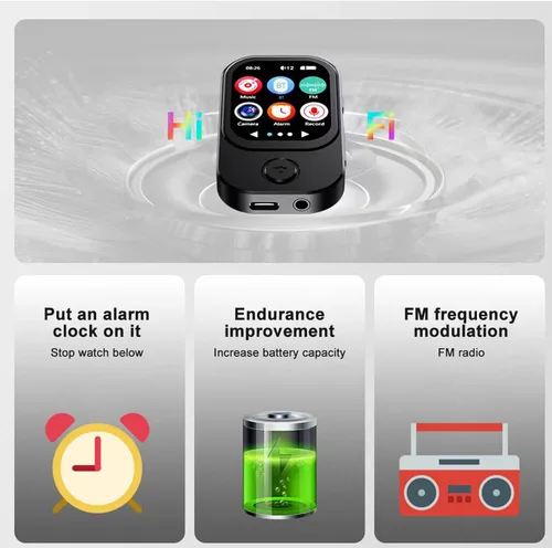 Vista 6 de Yoidesu Reproductor MP3 MP4, pantalla táctil de 2 pulgadas, reproductor de música portátil con pantalla de resolución de 240 x 296, cámara