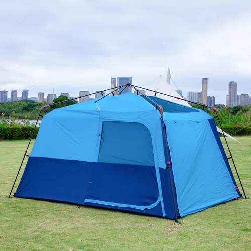 Vista 8 de KTT Extra Large Tent 8-10-12-14 Person(A),Family Cabin Tents,2 Rooms,3 Doors and 3 Windows with Mesh,Straight Wall,Waterproof,Double Layer,Big Tent