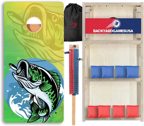 Vista 59 de CornholeGamesUSA Pro - Juego de tablas de Cornhole Fabricado en Estados Unidos Abedul báltico 3/4 Sin rebote Patas triples gruesas Dos
