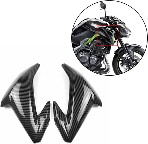 Vista 6 de GLoyer Motorcycle Windshield Unpainted Motorcycle Front Gas Tank Side Trim Insert Cover Panel Fairing Cowl Compatible with Kawasaki Z900 2017 2018