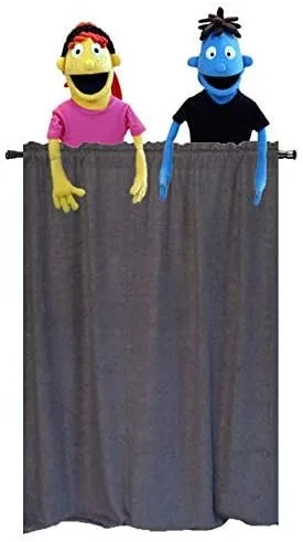 Vista 2 de Teatro de marionetas de puerta para niños - Escenario portátil de marionetas