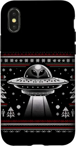 Vista 5 de Lindo alienígena OVNI Navidad Ugly Sweater Pijamas Caso para iPhone 16