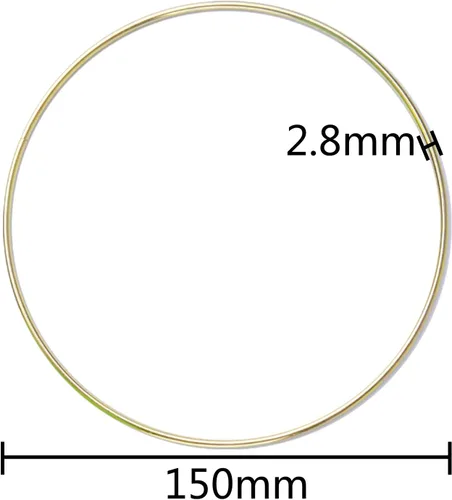 Vista 2 de BronaGrand 6 anillos de metal para atrapasueños y manualidades, 6 pulgadas, oro y plata