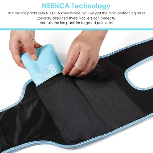 Vista 6 de NEENCA Paquete de hielo reutilizable (3 paquetes de 4 x 9 pulgadas), paquetes de gel suave al tacto para terapia de calor y frío. Paquetes de hielo