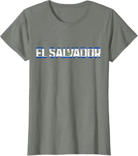 Vista 8 de Camiseta Vintage Pride con bandera salvadoreña de El Salvador, Negro