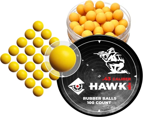 Vista 15 de Hawki - Pelotas de goma reutilizables de 0.50 o .43 cali, bolas de goma suave, menos letales para pistolas de paintball