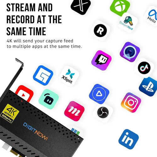 Vista 7 de Tarjeta de captura interna 4K, tarjeta de captura PCIe, HDMI, paso 4K60, latencia ultra baja para transmisión y grabación, para PS4, PS5, Xbox