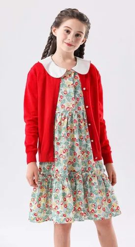 Vista 4 de SMILING PINKER cardigan de cuello redondo para niñas