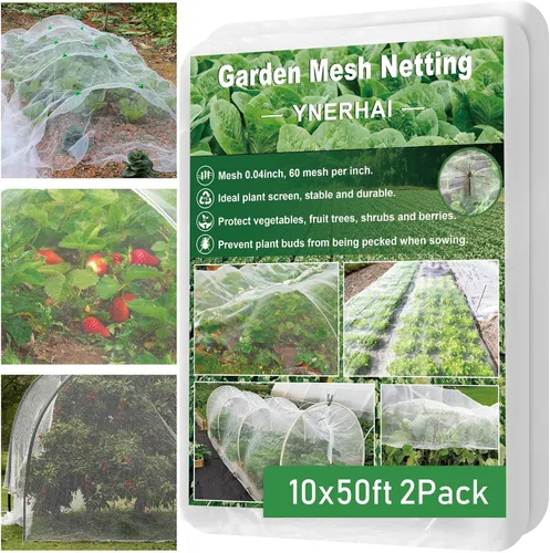 Vista 13 de Barrera de malla de jardín de 10 x 25 pies, red de plantas de árboles frutales para vegetales, arbustos de arándanos, cubierta de fila, protección