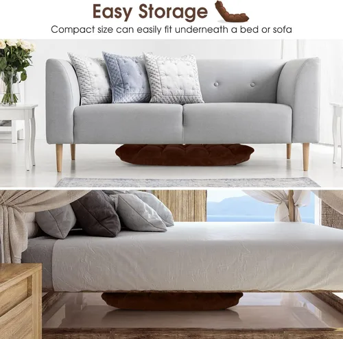 Vista 6 de Byroce - Silla plegable para juegos de suelo, ajustable de 14 posiciones, sofá cama con soporte para espalda, sillón reclinable para meditación Café