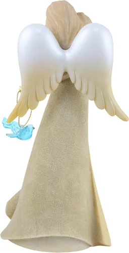 Vista 2 de Enesco Foundations Expressions Choose Happiness - Figura de ángel de pájaro azul, 7.5 pulgadas, multicolor