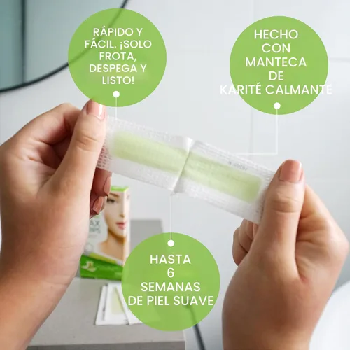 Vista 3 de Nad's Tiras de cera facial, depilación facial para mujeres, kit de depilación con 48 tiras de cera facial + 8 toallitas de aceite calmante + polvo