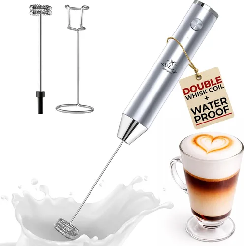 Vista 13 de Zulay Kitchen Potente varita espumadora de leche con 2 baterías Duracell – Mezclador de bebidas portátil ultrarrápido – Máquina de espuma eléctrica