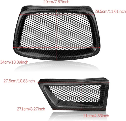 Vista 6 de Parrilla delantera de fibra de carbono para Subaru Impreza 9th WRX STI 2006-2007
