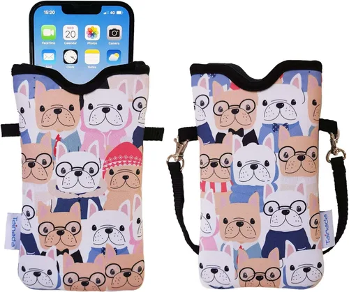 Vista 15 de Tainada Funda Estuche Bolsa de Neopreno para Teléfono para Hombres y Mujeres con Correa Cruzada/Cordón para el Cuello para iPhone 17/16/15 Pro Max