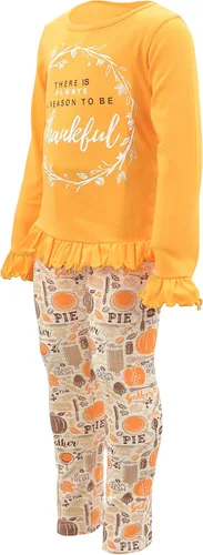 Vista 2 de Unique Baby Girls 2 Piece Matching Outfit For Every Holiday Long Sleeve Legging Sets 4