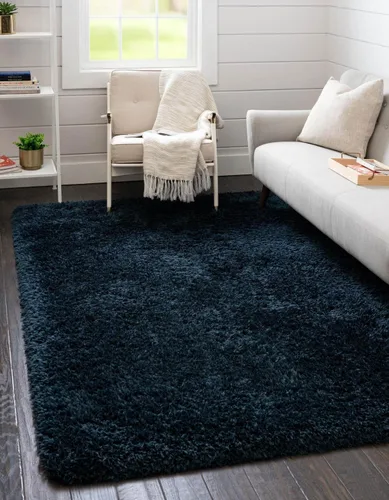 Vista 28 de Rugs.com - Alfombra de la colección Infinity, alfombra de pelo mullido sólida de 2 x 3 pies, color azul Egeo, perfecta para salas de estar