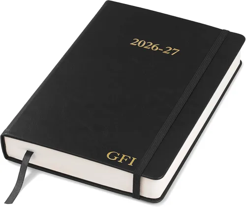 Vista 12 de Wykeham's Planificador de Agenda Diaria Ejecutiva 2025-26 – Personalización disponible – Agenda académica de mitad de año (Negro, 8.5"×5.5")