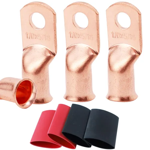 Vista 75 de TKDMR - Kit de 264 piezas de extremos de cable de batería, 132 piezas de terminales de anillo de lengüetas de cable de cobre resistentes AWG 8 6 4 2