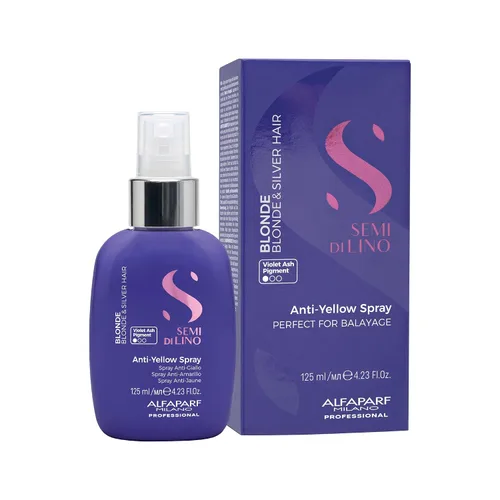 Vista 6 de ALFAPARF MILANO Semi di Lino - Spray antiamarillo rubio para cabello rubio, platino y plateado, espray aclarador sin sulfato, elimina los tonos