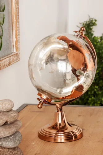 Vista 8 de Deco 79 Globo de aluminio con base escalonada, 9 "x 8" x 13 ", cobre