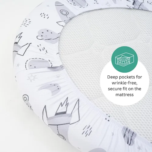 Vista 7 de Sábanas de moisés para Angelbliss, Koolerthings, Chicco LullaGo, BCOL, Semphis Bassinet Bedside Sleeper de TansyPanda, paquete de 3, 33x20 pulgadas