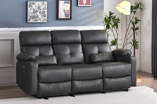 Vista 12 de Sofá Biplaza Reclinable Eléctrico con Consola, Sofá Biplaza Reclinable Eléctrico con Calor y Masaje, Reposapiés Extendido, Sofá Biplaza Reclinable