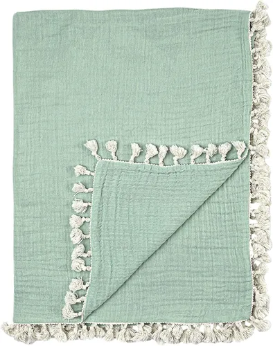 Vista 18 de Crane Baby Manta de muselina para bebé, de algodón suave, ligera, para bebé, niños y niñas, Riverstone, 30 x 40 pulgadas