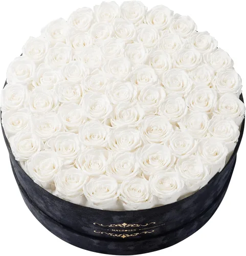 Vista 18 de 27 rosas preservadas en una caja de flores para entrega, regalos