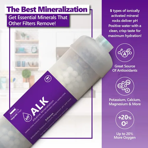 Vista 2 de Express Water Reemplazo del filtro de agua alcalino - Mineral, antioxidante, pH+ - 10 pulgadas - Sistema de ósmosis inversa y debajo del fregadero