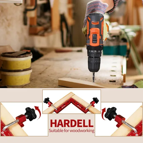 Vista 3 de HARDELL Cuadrados de posicionamiento de 90 grados, abrazaderas de ángulo recto de 5.5 x 5.5 pulgadas (5.5 x 5.5 in), carpintero de carpintería