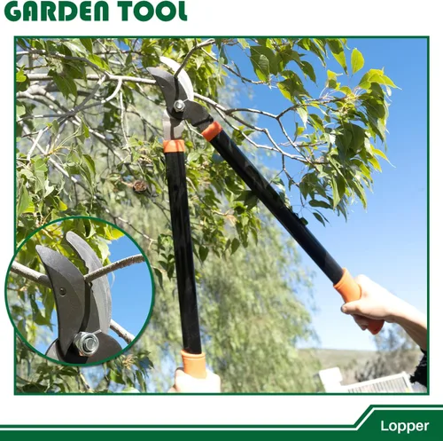 Vista 3 de Garden Tools - Juego de 3 tijeras de jardinería con podadora, cortasetos y tijeras de podar, cortador de ramas para árboles, flores, plantas, bonsái
