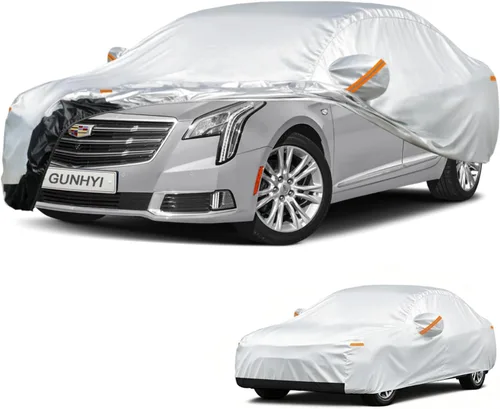 Vista 47 de GUNHYI - Funda de automóvil de 6 capas para Tesla Model 3 (2017-2025), impermeable para todo tipo de clima, protección UV contra la nieve, el sol