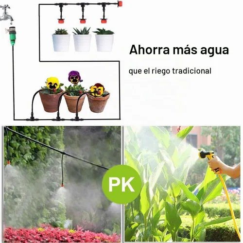 Vista 7 de MSDADA Sistema de riego automático de jardín de 50 pies, kit de riego de plantas de distribución en blanco de 1/4 de pulgada, accesorios que
