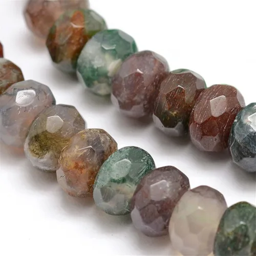 Vista 10 de Fashewelry 76 cuentas de piedra natural facetadas Rondelle de 0.315x0.197 in de punto azul Gmestone Disco espaciador de cuentas agujero: 0.039 in