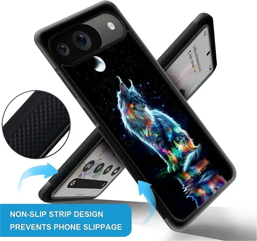 Vista 1073 de Compatible con Google Pixel 4A 5G Mobile Case Creative Acrylic Panel trasero Silicona Protección Grip especialmente diseñado para Google Pixel 4A 5G