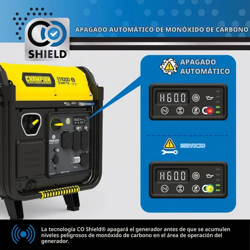 Vista 2 de Champion - Generador inversor portátil inalámbrico de 11,000 vatios