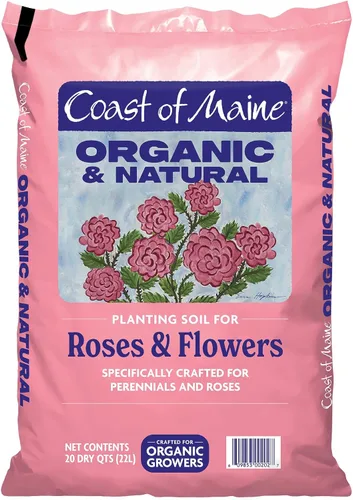 Vista 3 de Coast of Maine Suelo de plantación orgánico y natural para rosas y flores, suelo de jardín premium con estiércol compostado, turba de Sphagnum
