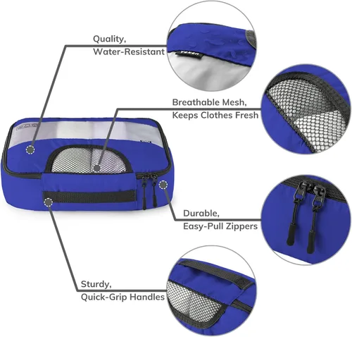 Vista 5 de 6 Set Packing Cubes for Suitcases, Travel Organizer Bags for Carry on Luggage, Veken Suitcase Organizer Bags Set for Travel Essentials Travel