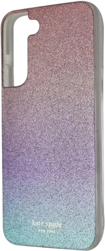 Vista 2 de Kate Spade New York Funda rígida defensiva para Samsung Galaxy S22+ (Plus) - Hollyhock Floral transparente/crema con piedras/parachoques crema