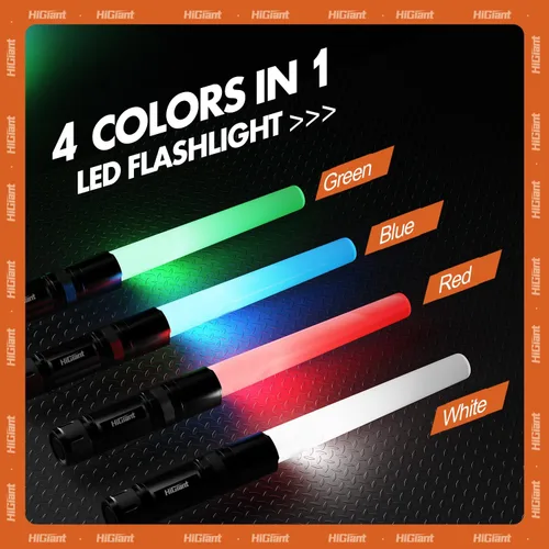 Vista 3 de HiGiant Paquete de 2 varitas de tráfico de linterna de 12 pulgadas, LED