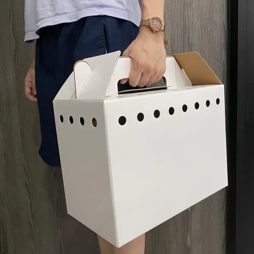 Vista 4 de Transportadores de cartón para mascotas para animales pequeños, hámsters, jerbos, pájaros, reptiles, no para gatos o perros, transportador