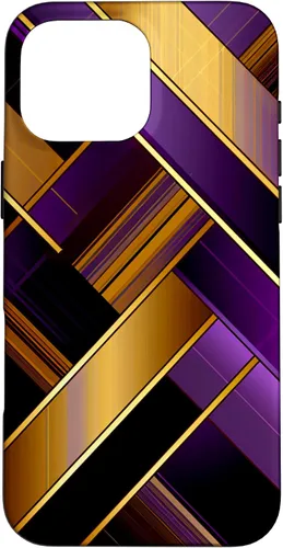 Vista 19 de Púrpura Negro Oro Plaid Patrón A Cuadros Amantes Caso Para iPhone 16