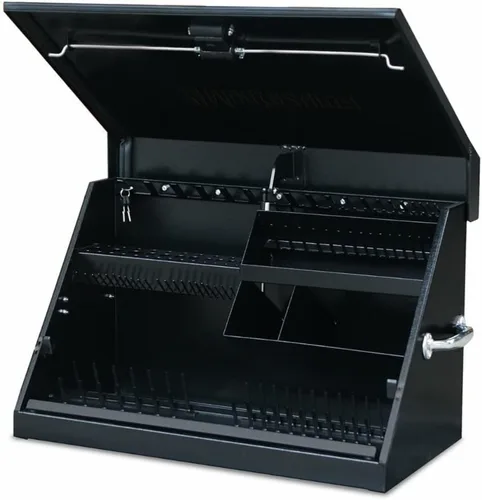 Vista 10 de Montezuma LA400B - Caja de herramientas TRIANGULAR portátil de 30 pulgadas - Diseño de varios niveles - Construcción de calibre 16 - Cofre