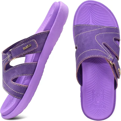 Vista 3 de KuaiLu - Sandalias ortopédicas de moda para mujeres, ligeras, tipo tenis deportivos, con plantilla de goma suave. Sandalias con cierre tipo slip-on