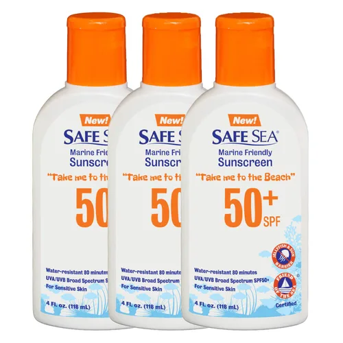 Vista 8 de Safe Sea Jellyfish - Protector solar que bloquea las picaduras, SPF 50+ Loción de 4 onzas, impermeable, biodegradable, protector solar corporal