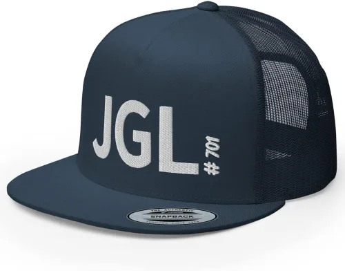 Vista 7 de JGL Gorra de camionero de Bill Plana Bordado Blanco El Chapo Guzman Cap Chapito 701 High Crown Ajustable Snapback Gorra JGL Negro