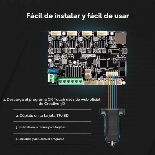Vista 7 de Kit oficial de nivelación automática Creality CR Touch, kit de sensor de nivelación automática de cama para impresoras 3D para Ender 3/Ender 3 Kit