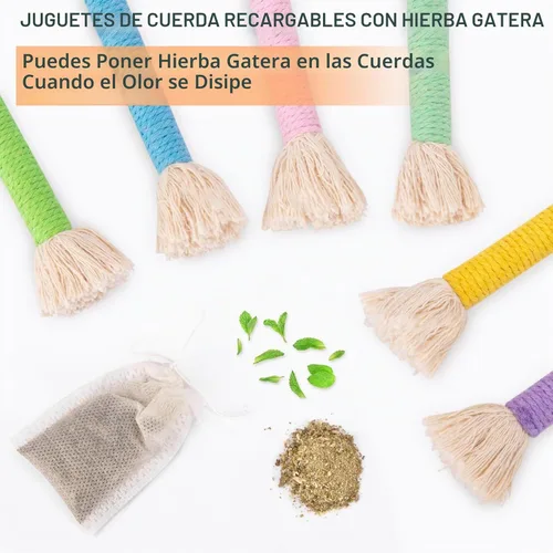 Vista 7 de Retro Shaw Cuerda de juguetes para gatos con hierba gatera, juguete